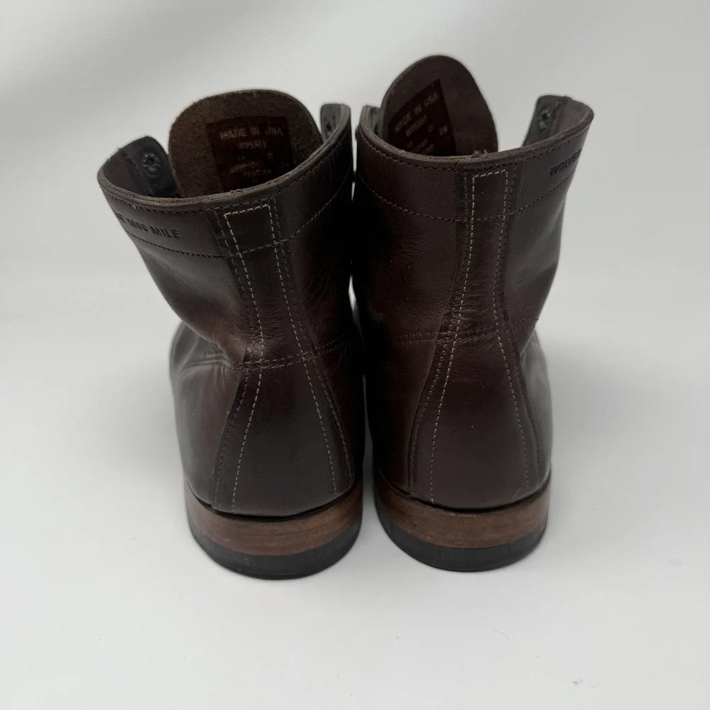 Wolverine 1000 Mile Boots Mens‎ Size 13 Brown Leather Lace Up Made USA Workwear